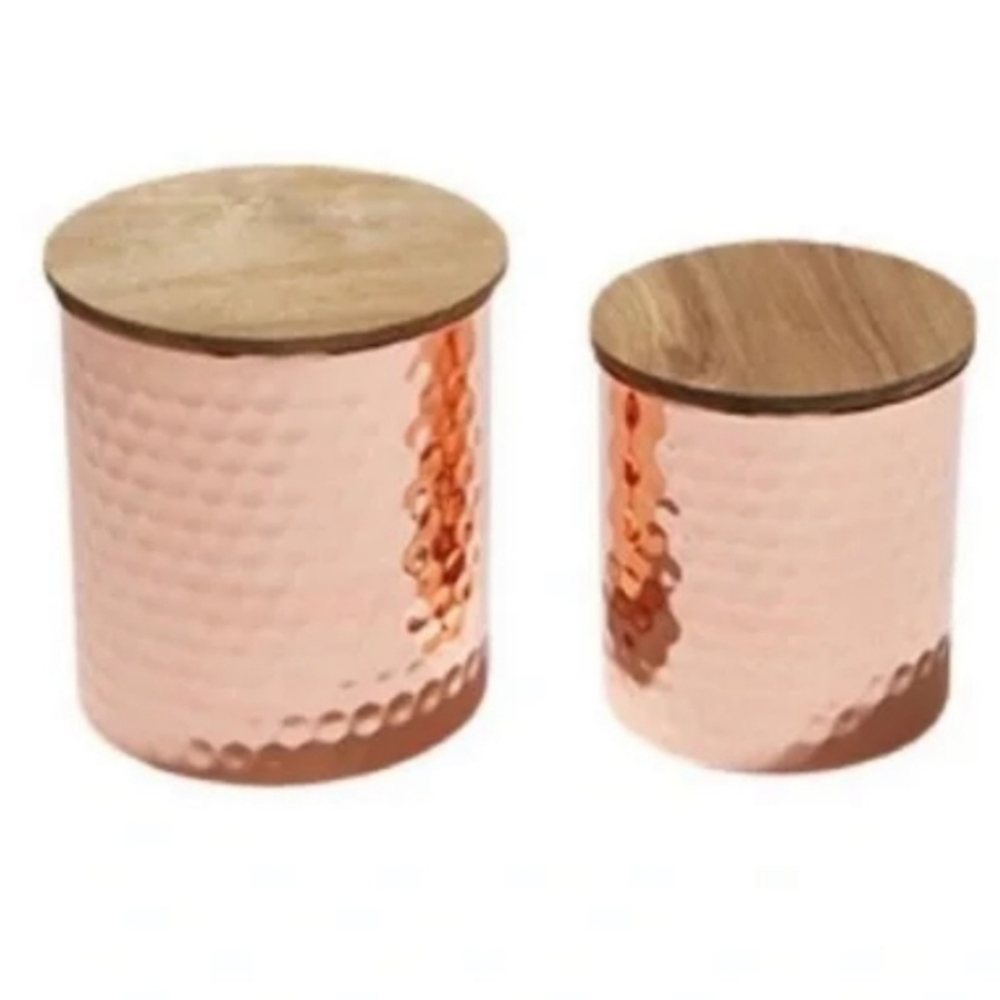 💜Uncommon James Hammered Copper Canisters Large - Picture 3 of 8
